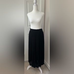Vintage Enrica Massei pleated, sheer black skirt, silk mix.